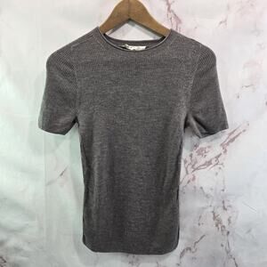 Everlane Sweater Womens Large Brown Ultrasoft Merino Wool Short Crew Ribbed